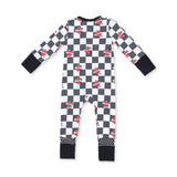 Heart Tattoo Check Black - Convertible Romper