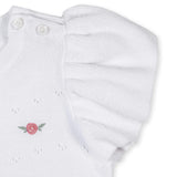 Organic Ruffle Sleeve Pointelle Sweater