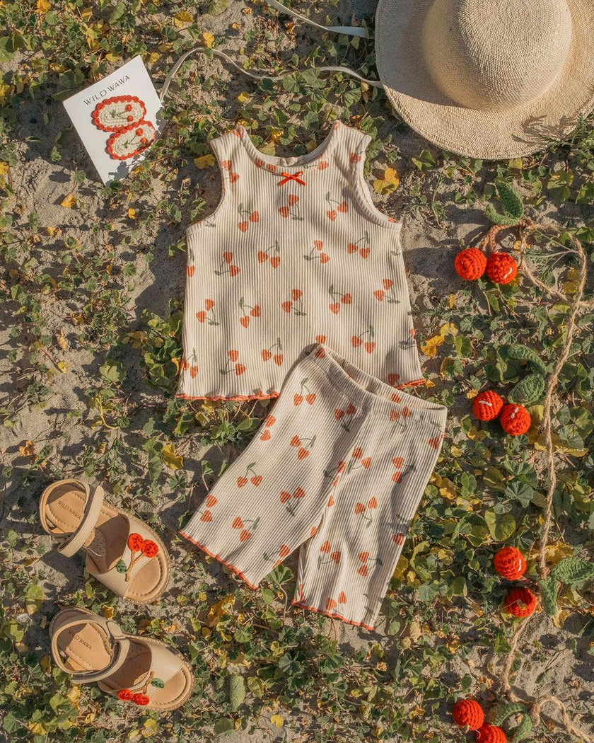 Crochet Clip Set in Cherry Crush