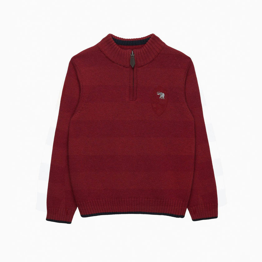Calum Half-Zip Sweater in Red