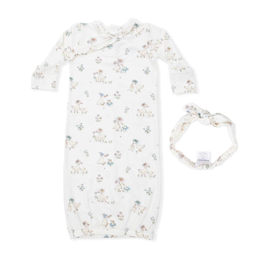 Flower Ducklings - Kimono Gown & Knot Headband