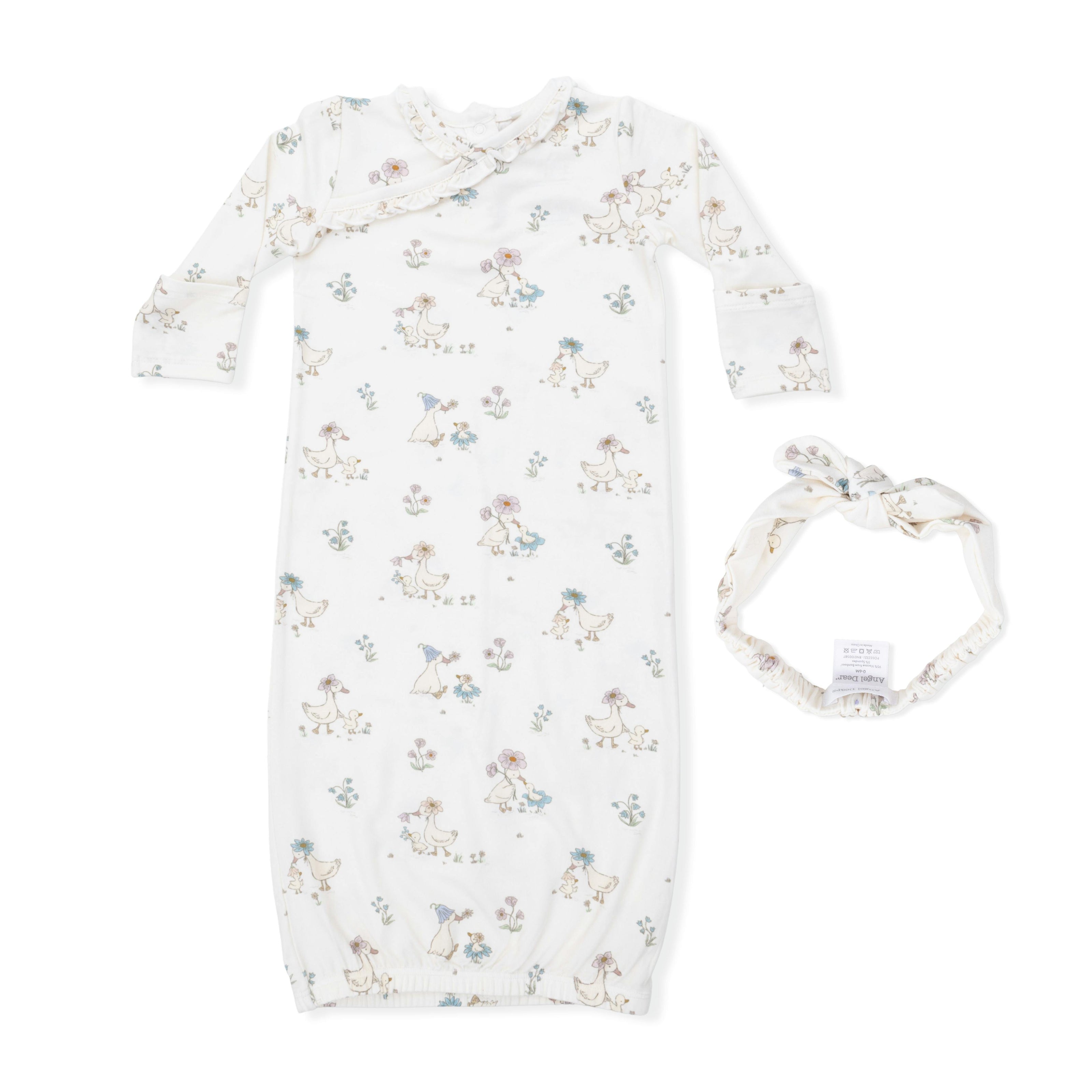 Flower Ducklings - Kimono Gown & Knot Headband