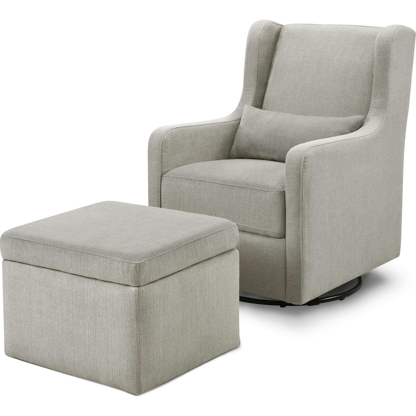 Adrian Swivel Glider with Storage Ottoman