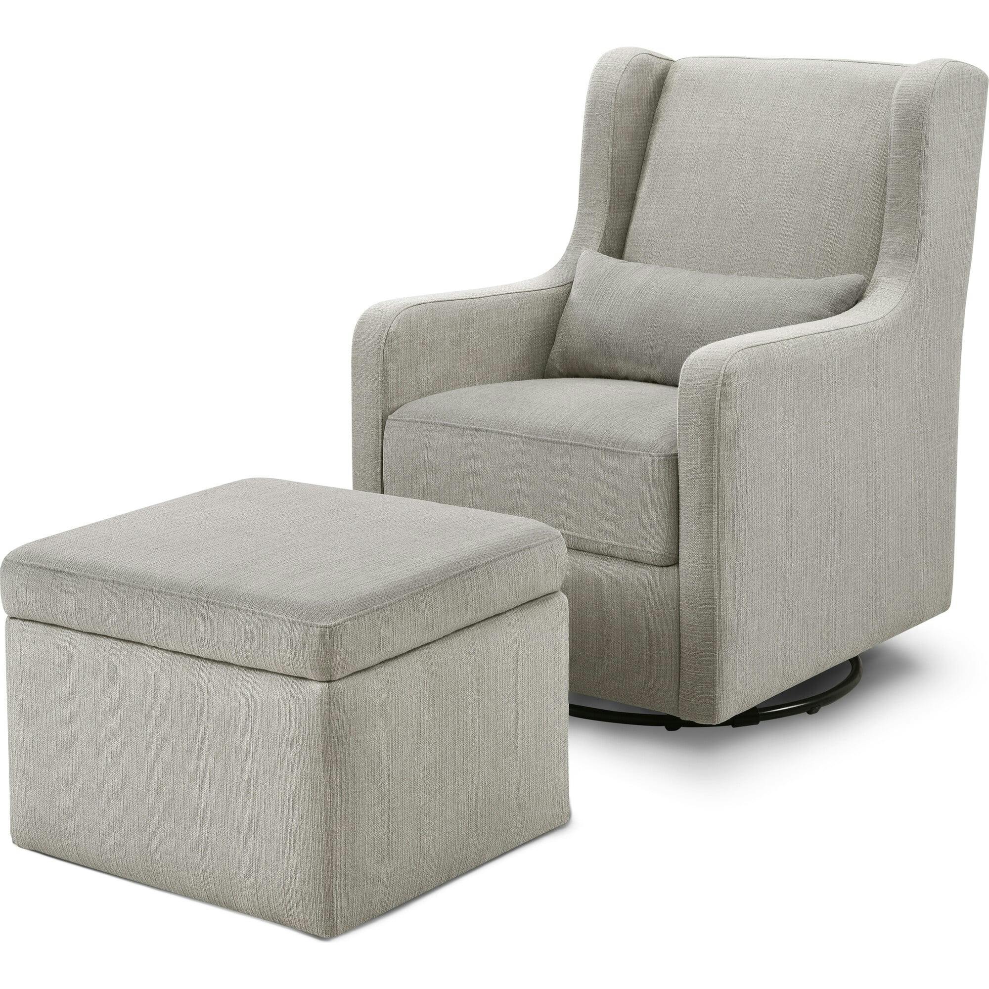 Adrian Swivel Glider with Storage Ottoman