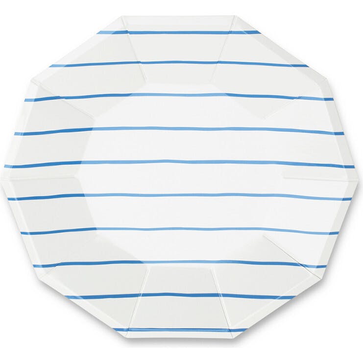 Cobalt Frenchie Striped Small Plates