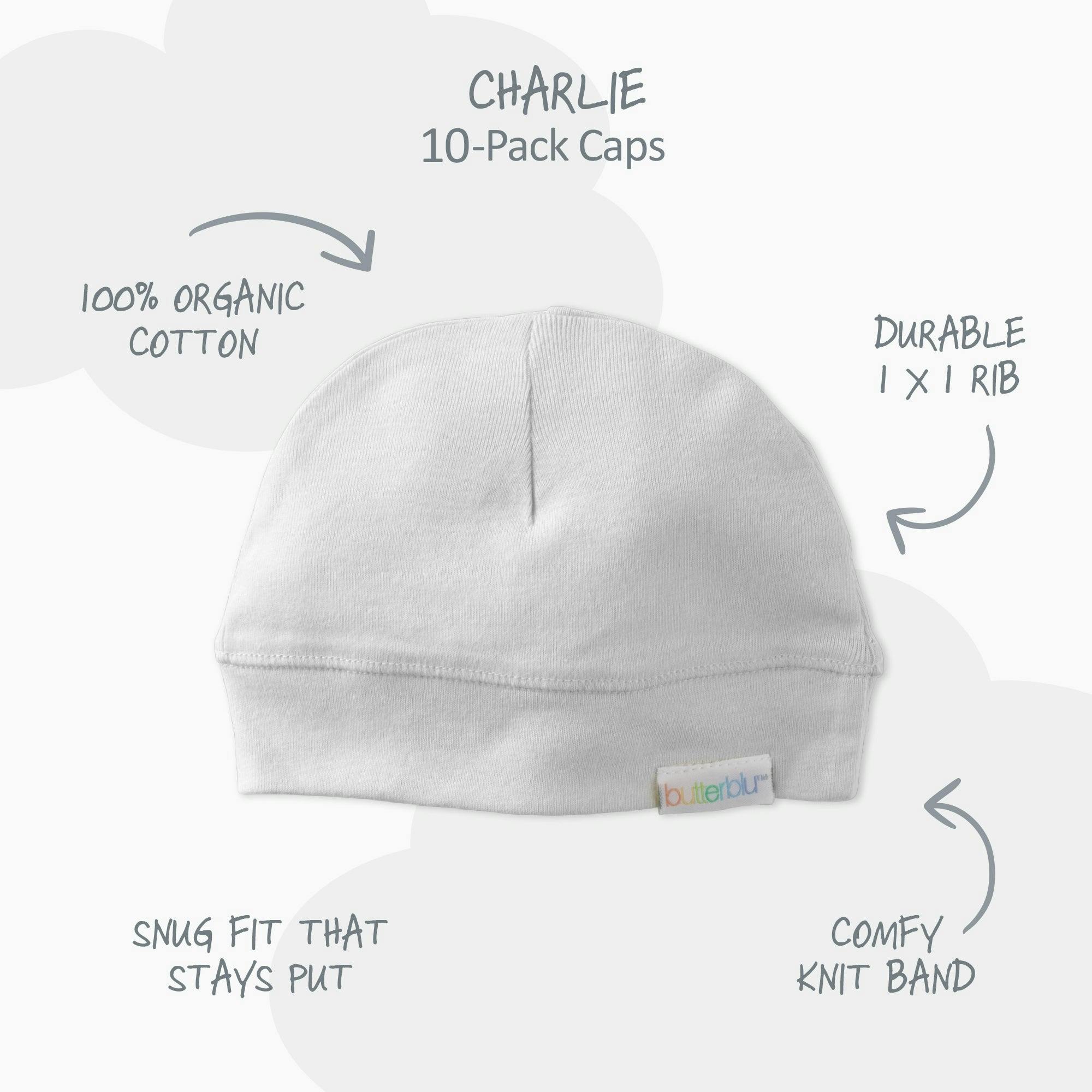 CHARLIE 10-Pack Baby Hats