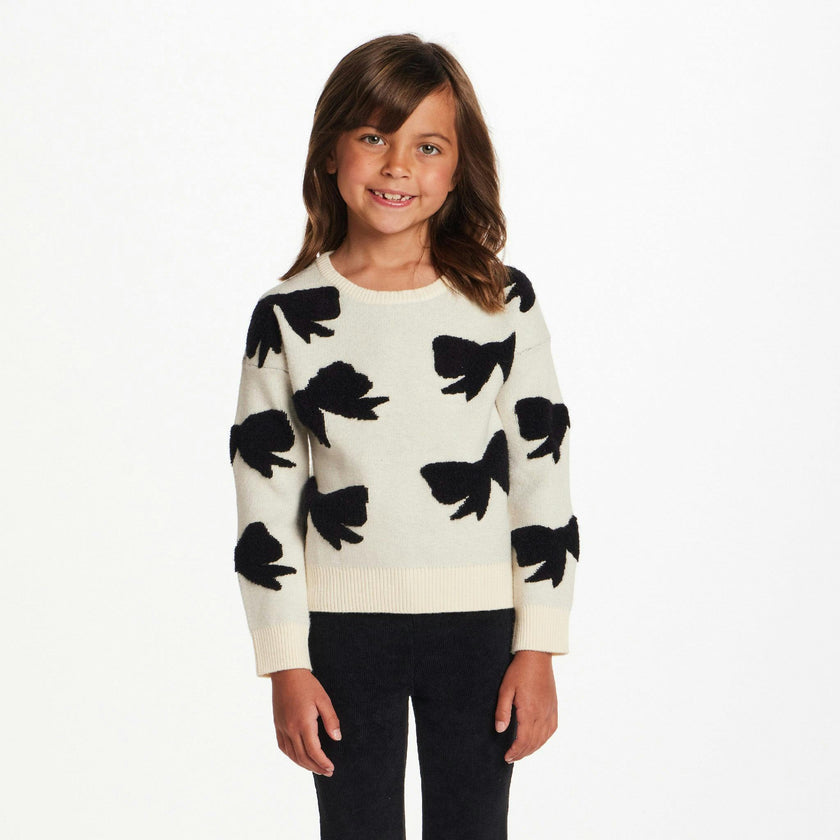 Kids Sweater & Legging Set | Cream Bow