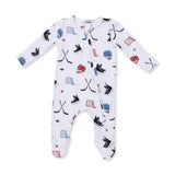 Hockey Stripe - 2 Way Zipper Footie