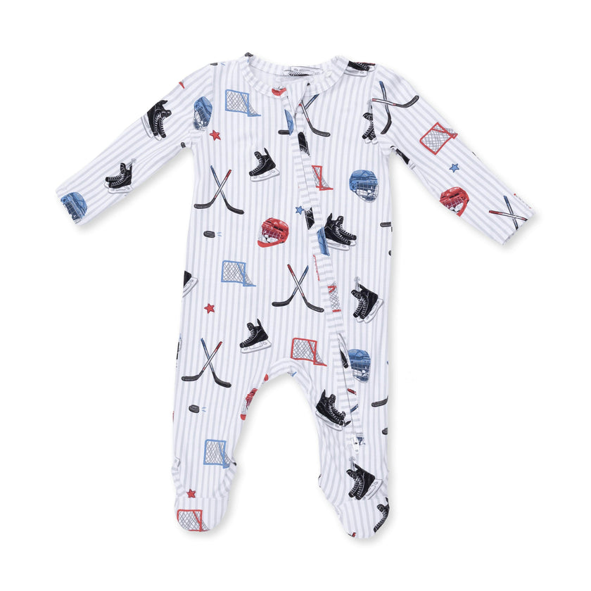 Hockey Stripe - 2 Way Zipper Footie