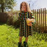 Fall Grid Ruffle Dress
