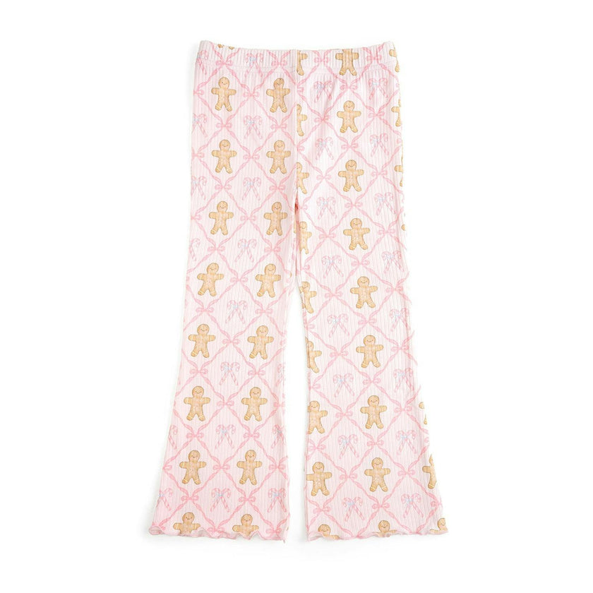 Gingerbread Bow Trellis Christmas Flare Legging