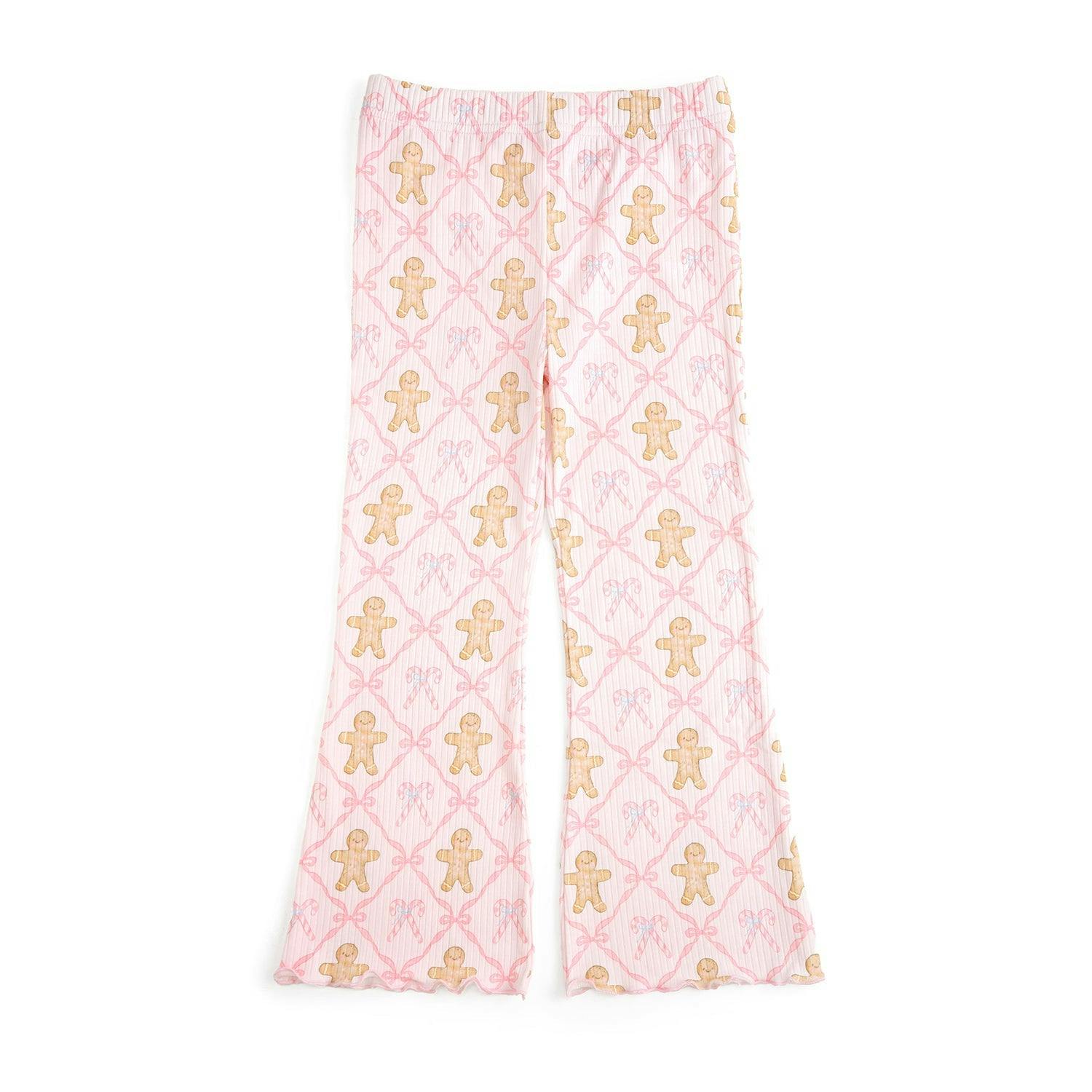 Gingerbread Bow Trellis Christmas Flare Legging