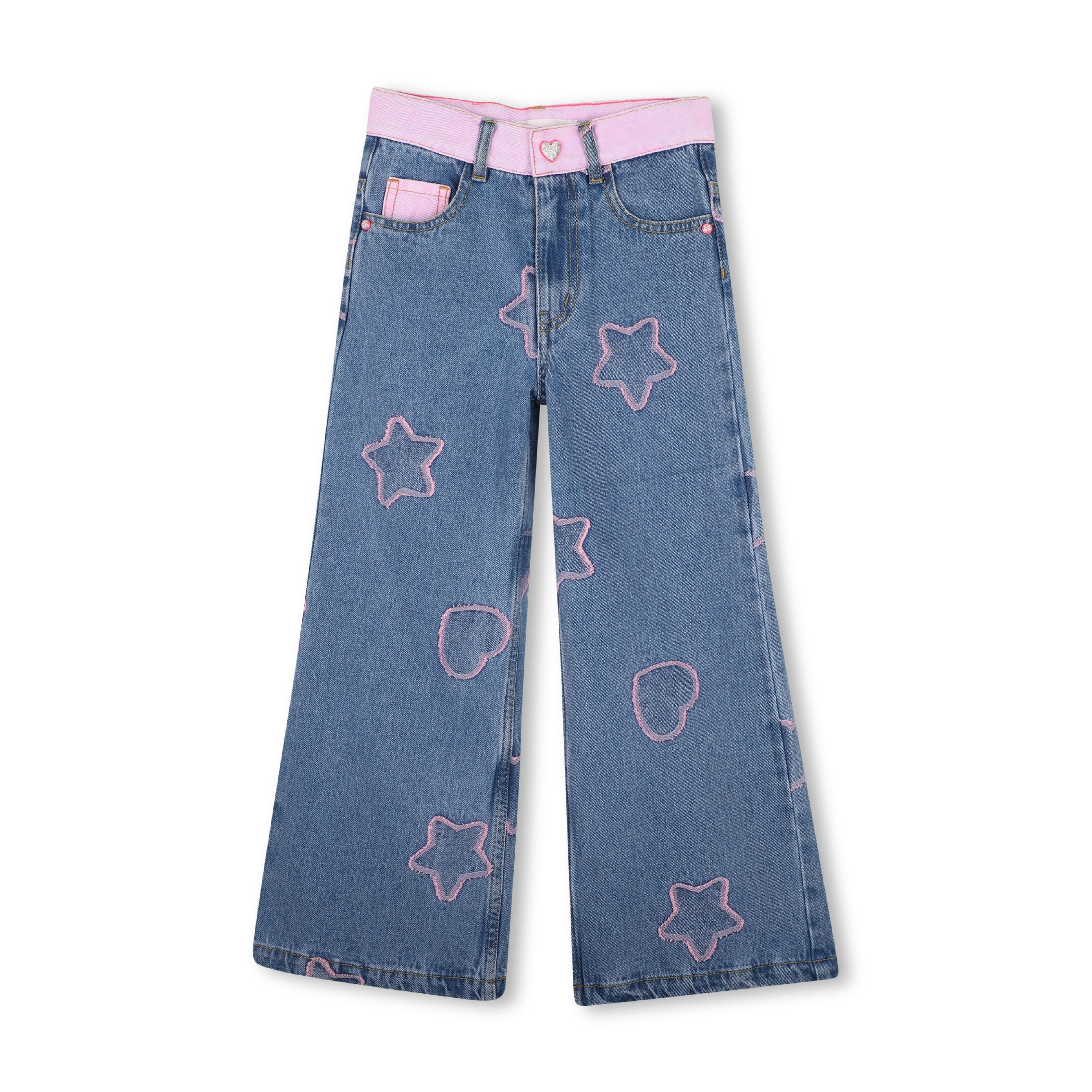 Two‑Tone Jacquard Denim Pants