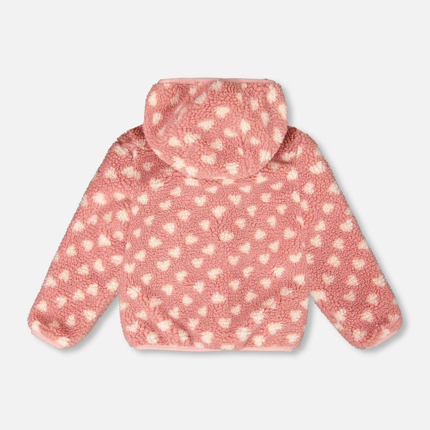 Reversible Mid-Season Sherpa Jacket Pink Heart