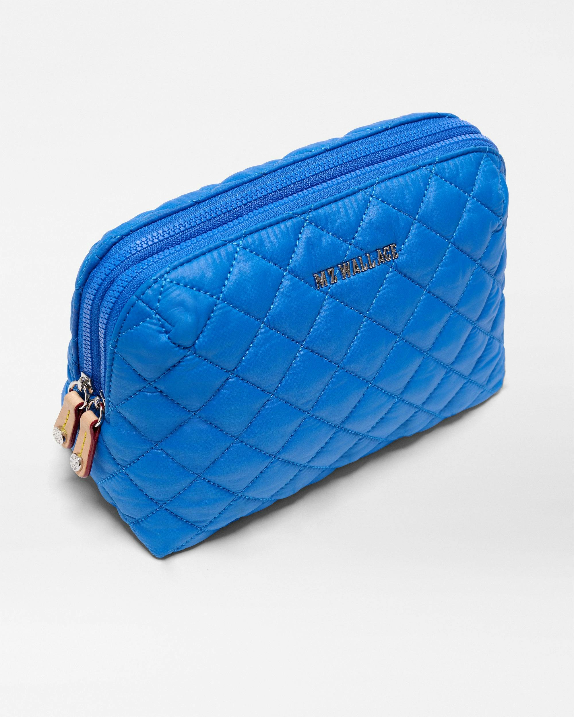 Surf Blue Medium Double Zip Cosmetic