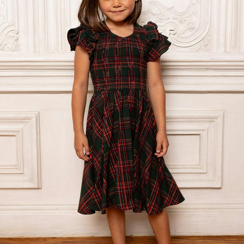 Mini Hattie Dress in Evergreen Plaid