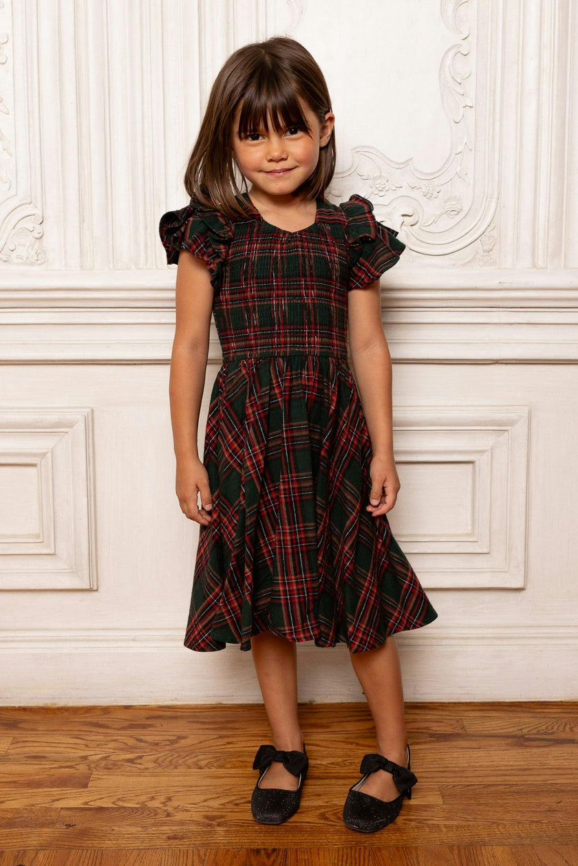 Mini Hattie Dress in Evergreen Plaid