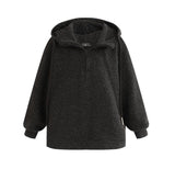 Dark Gray Half-Zip Hooded Sweatshirt