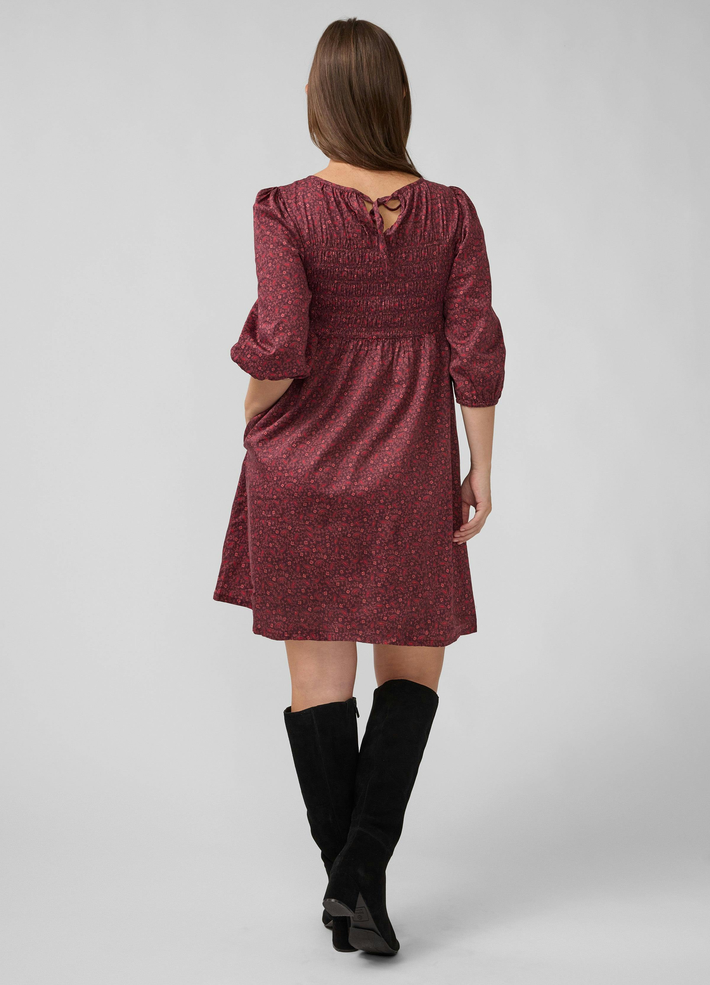 Smocked Paisley Cotton Maternity Dress