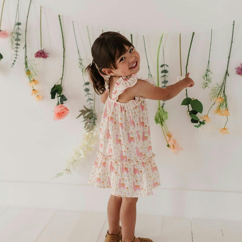 Girl's Drop-Waist Peplum Dress