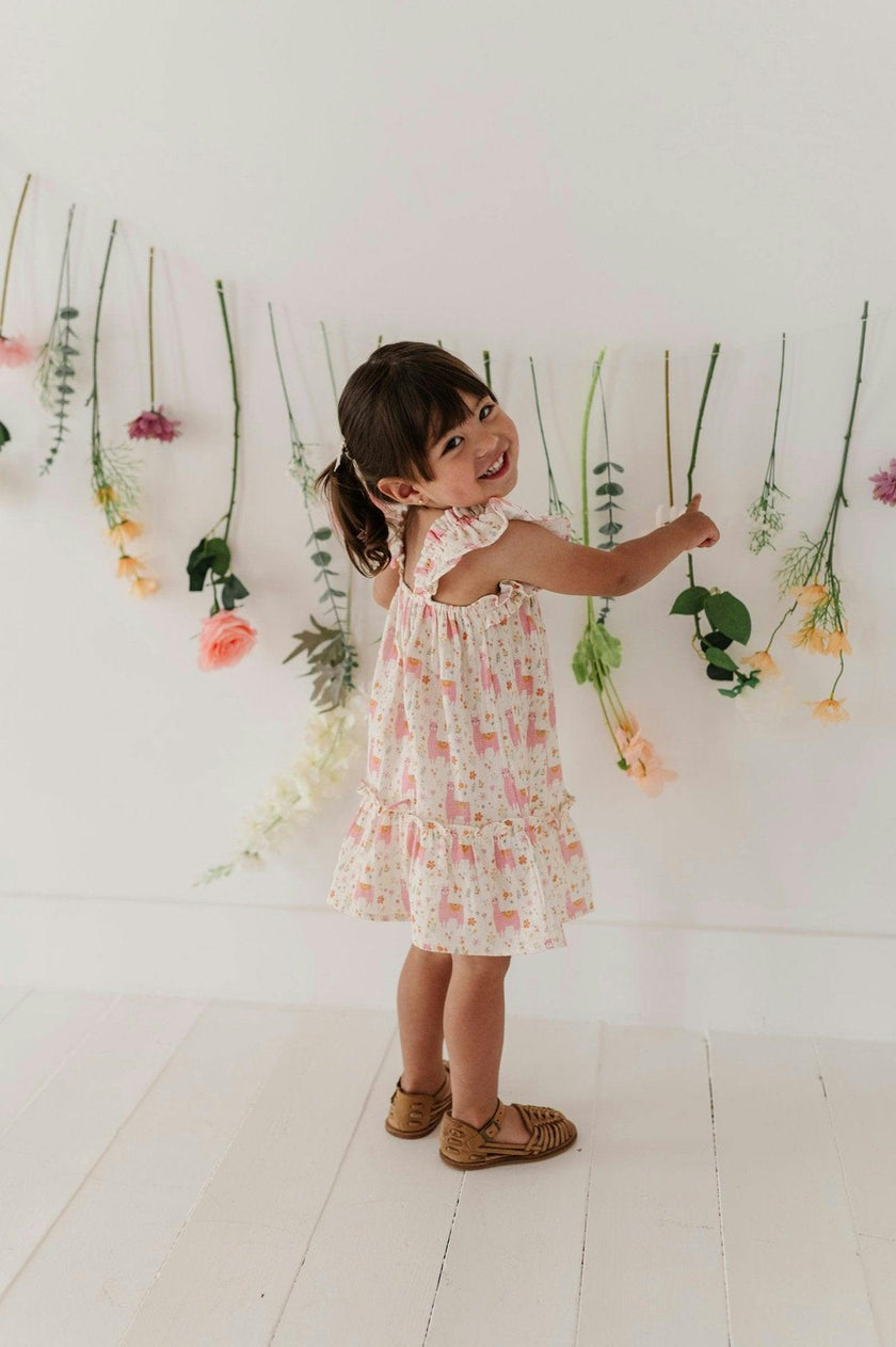 Girl's Drop-Waist Peplum Dress