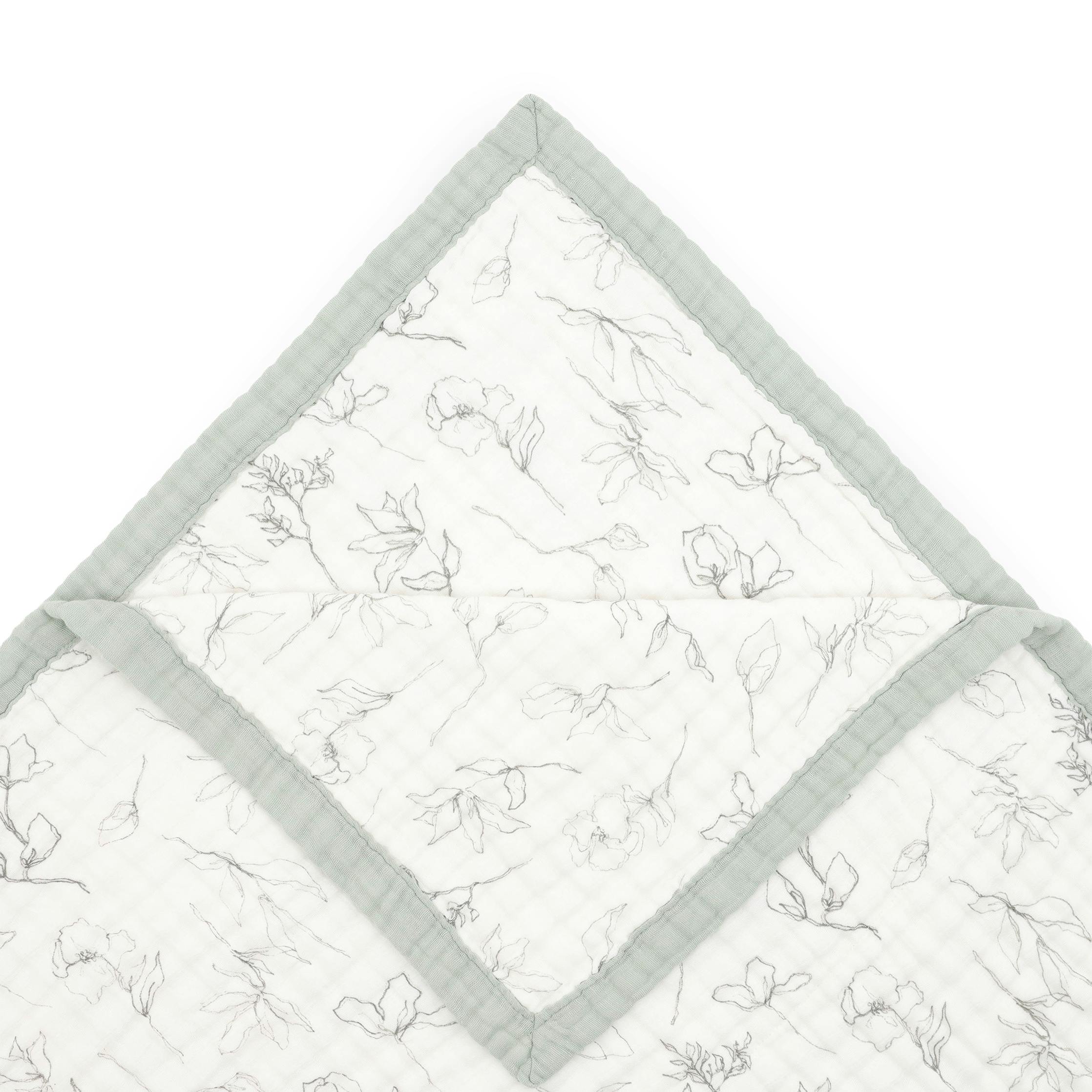 Organic Cotton Muslin Quilted Throw - Pencil Floral