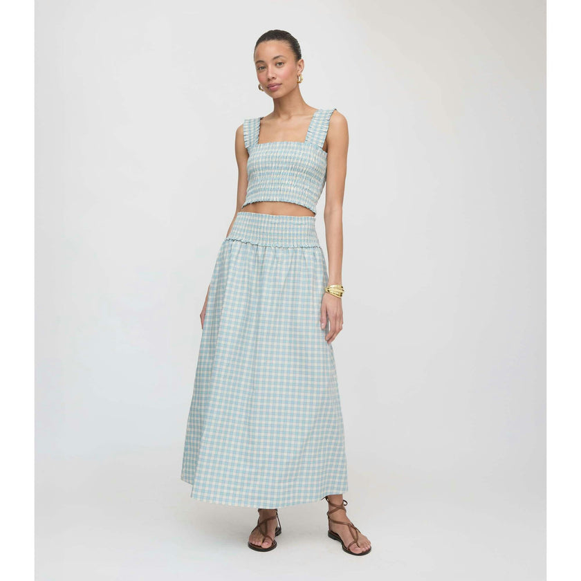 The Delphine Nap Skirt - Blue/Red Gingham