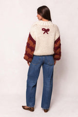 Aimee Sweater in Orange & Cream