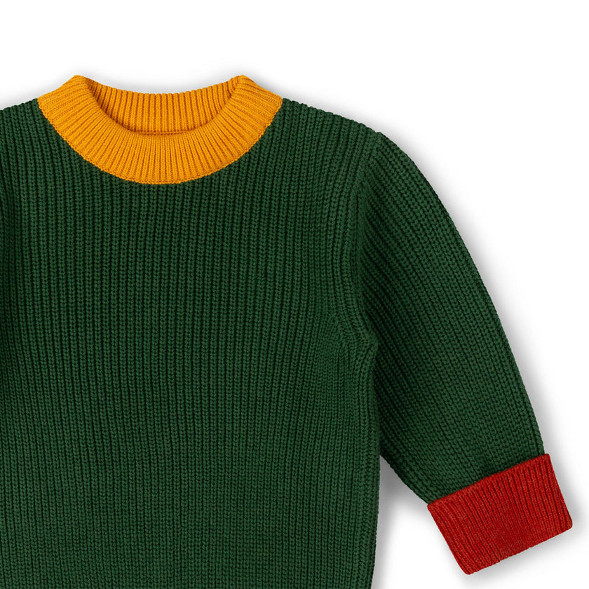 Olive Green Snuggly Knitted Jumper, Green