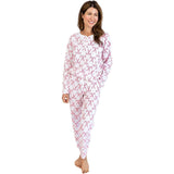 Women's Candy Cane Pajama Shirt and Pant Set