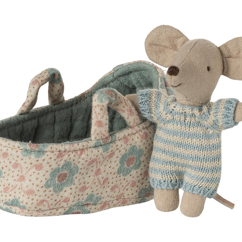 Baby mouse in carry cot - Blue