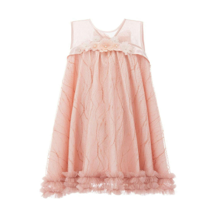 Pink Overlay Trapeze Dress
