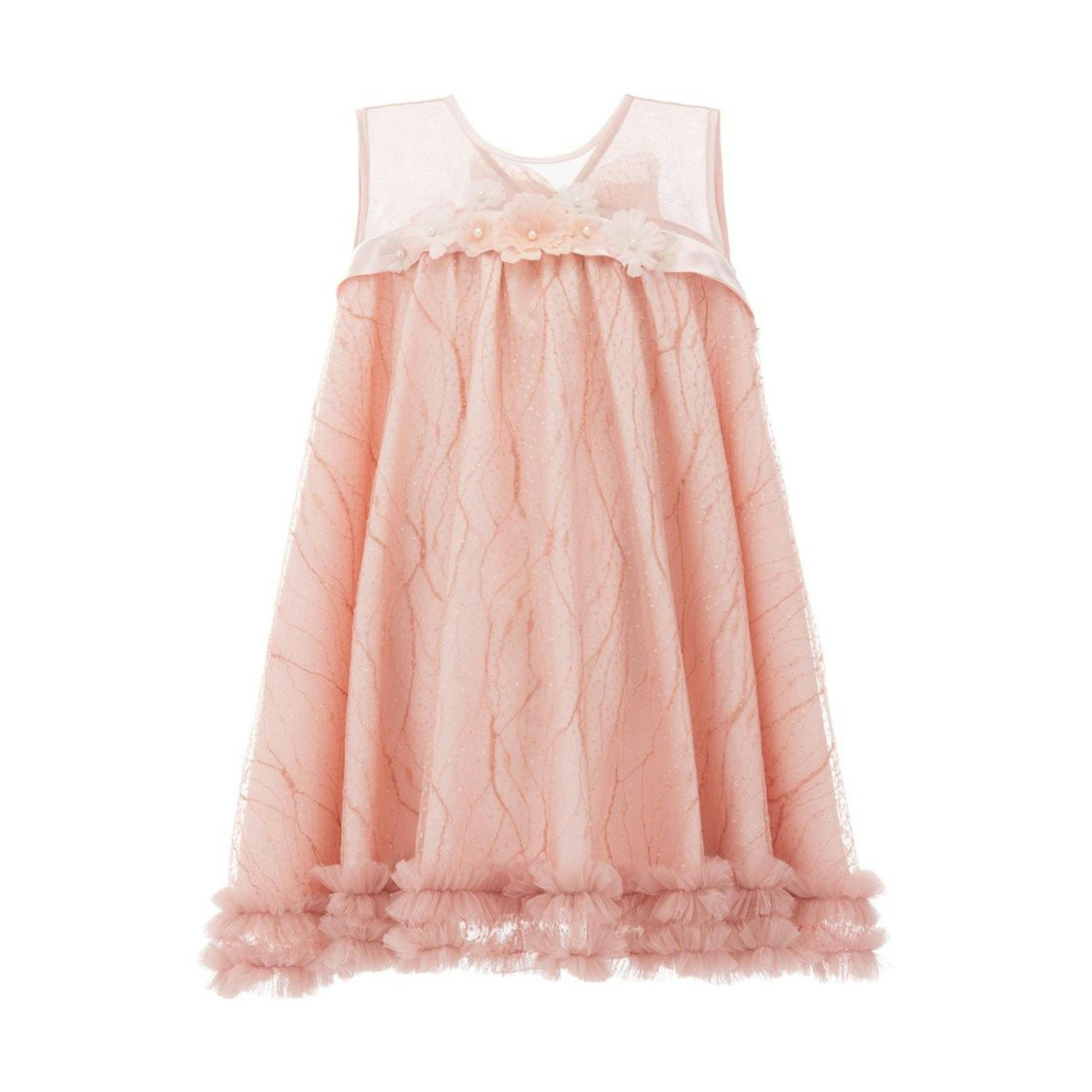 Pink Overlay Trapeze Dress
