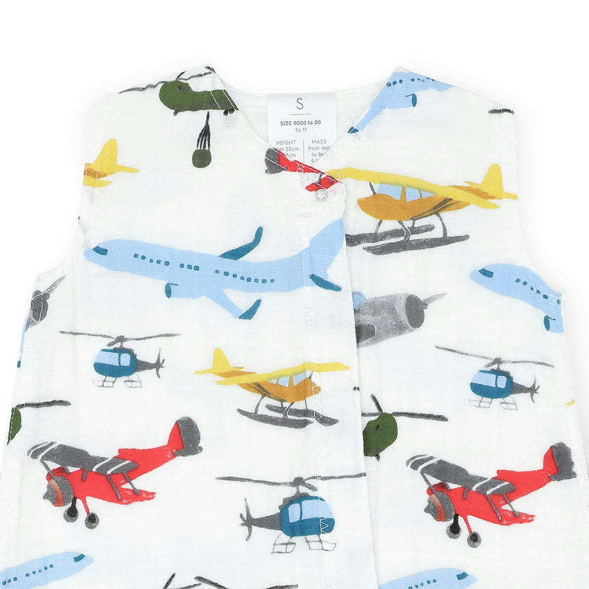 Cotton Muslin Sleep Bag - Air Show