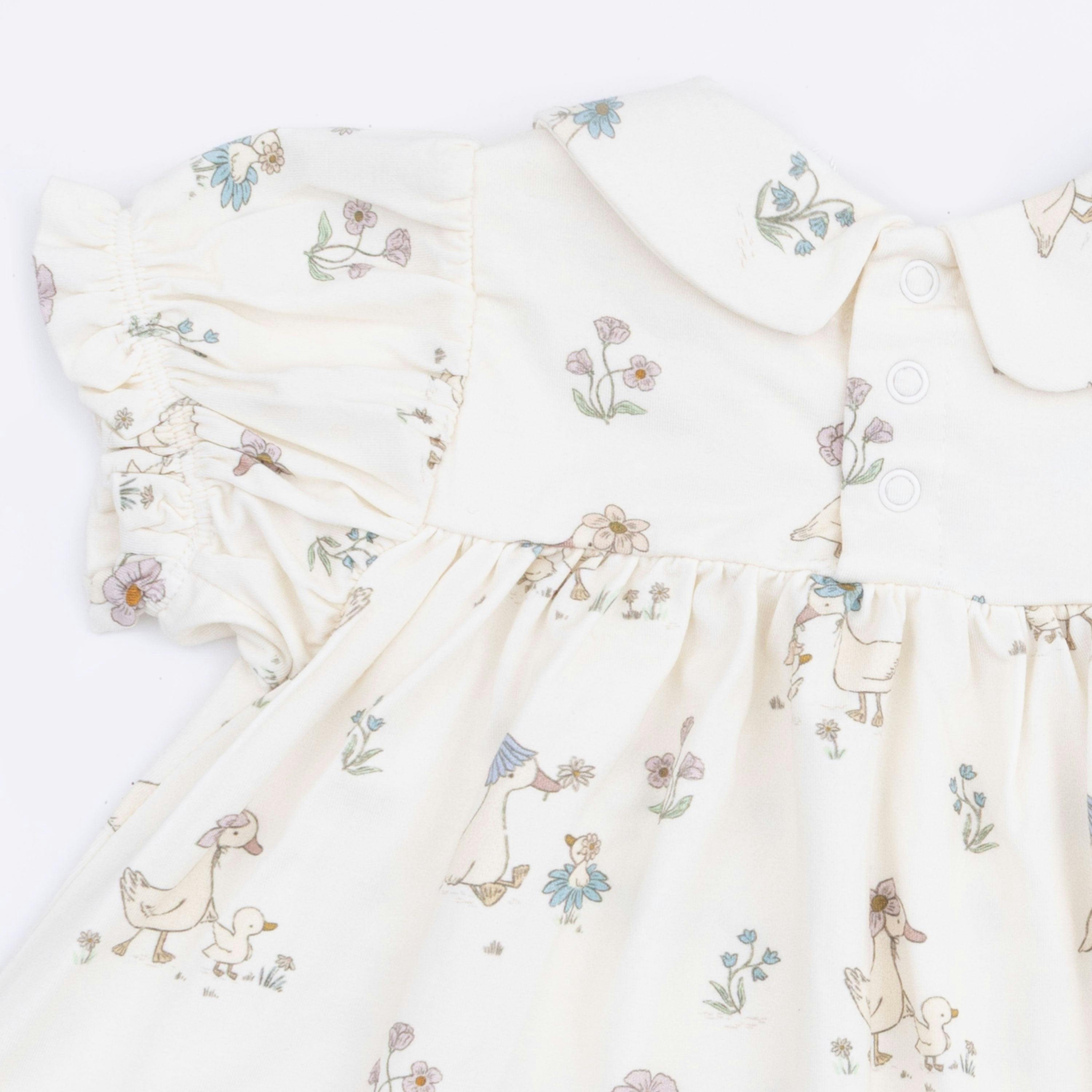 Flower Ducklings - Smocked Dress Set with Headband