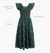 The Ellie Nap Dress - Midnight Garden Poplin