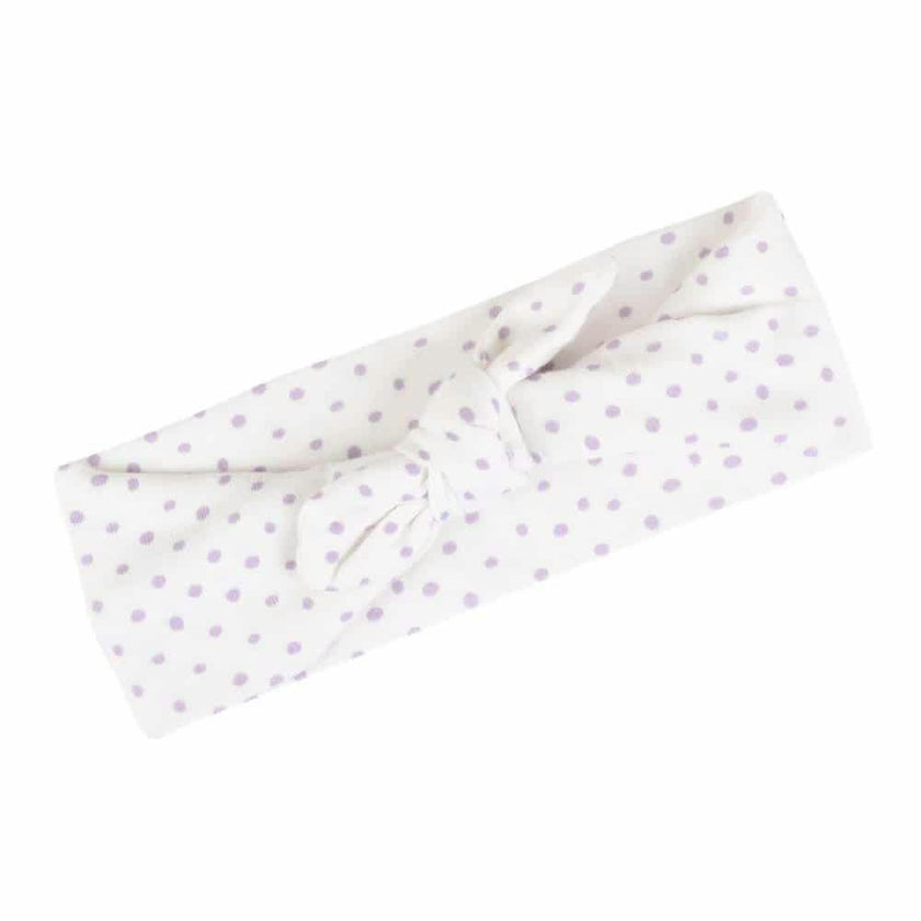 Lavender Dot Organic Cotton Knotted Headband