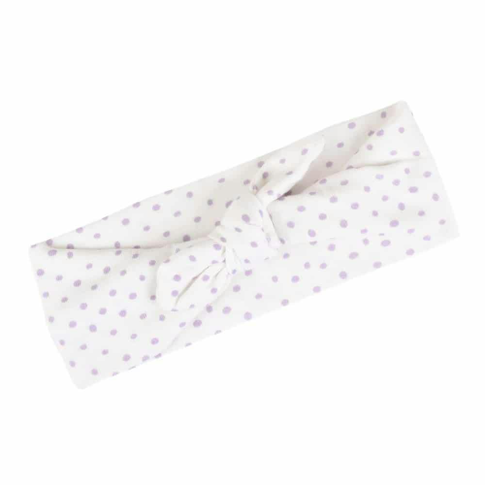 Lavender Dot Organic Cotton Knotted Headband