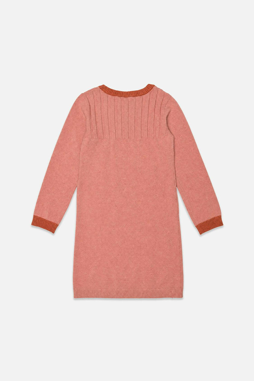 Knitted Dress With Strawberry Jacquard Pink