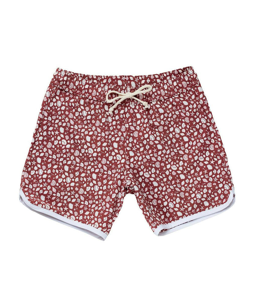 Rupert Swim Shorts Terracotta Shell Print