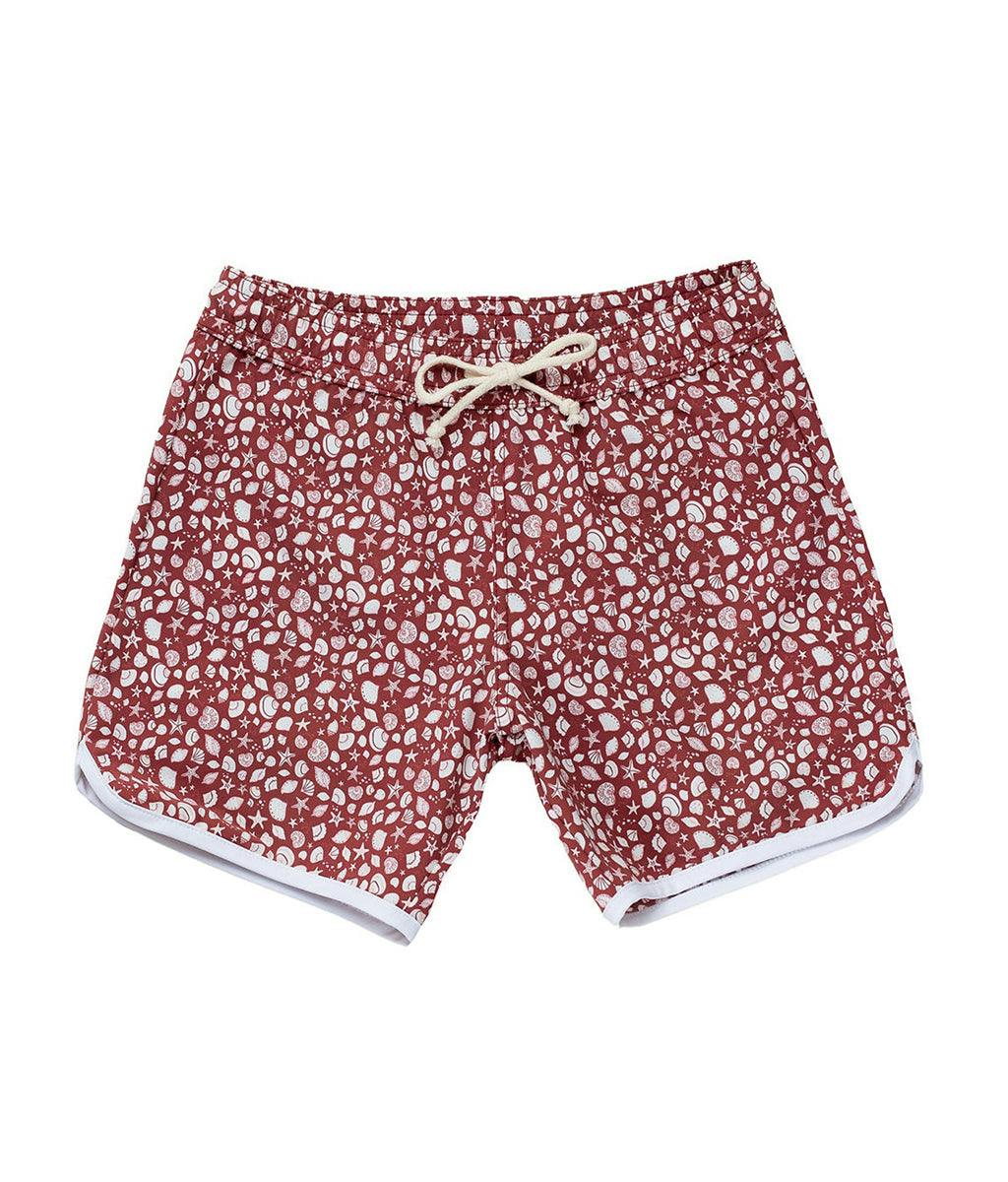 Rupert Swim Shorts Terracotta Shell Print