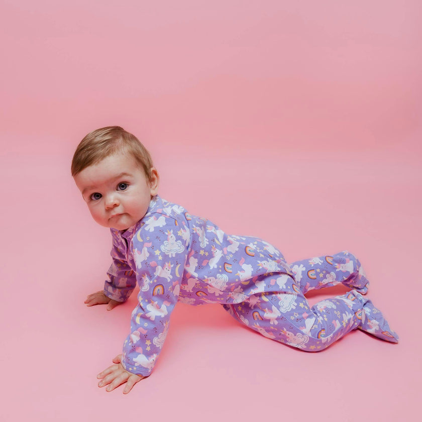 Zipped Long Sleeve Footed Onesie