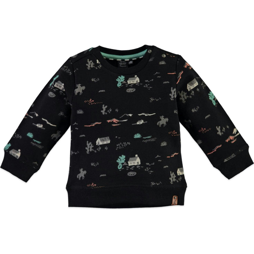 Desert Scene Print Crew Neck Sweatshirt