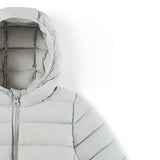 Blue Down Quilted Hooded Puffer Jacket