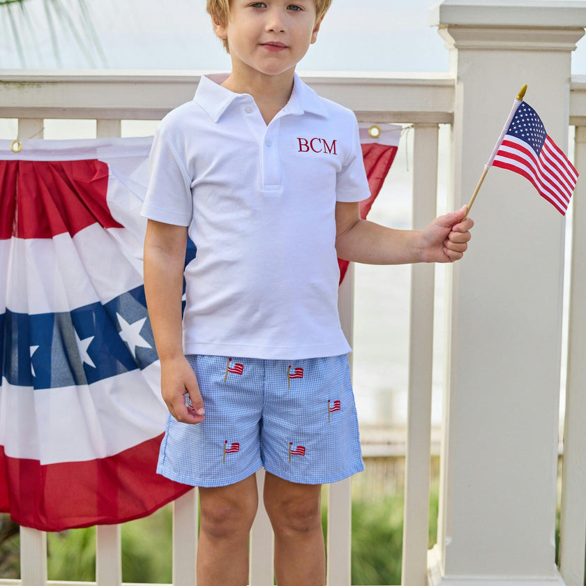 Embroidered Basic Short - Flags