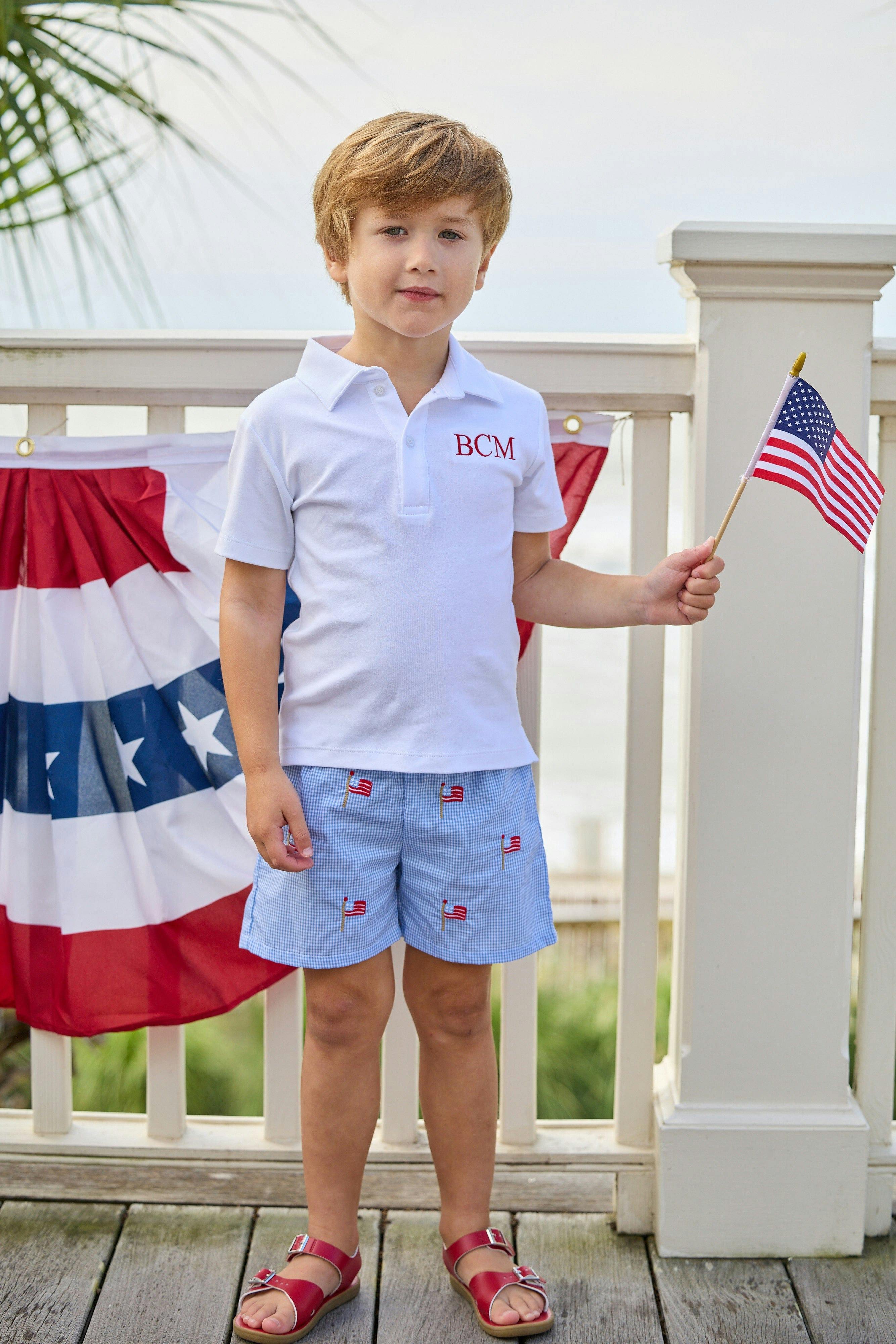 Embroidered Basic Short - Flags
