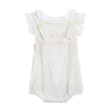 Beige Dotted Lace Romper