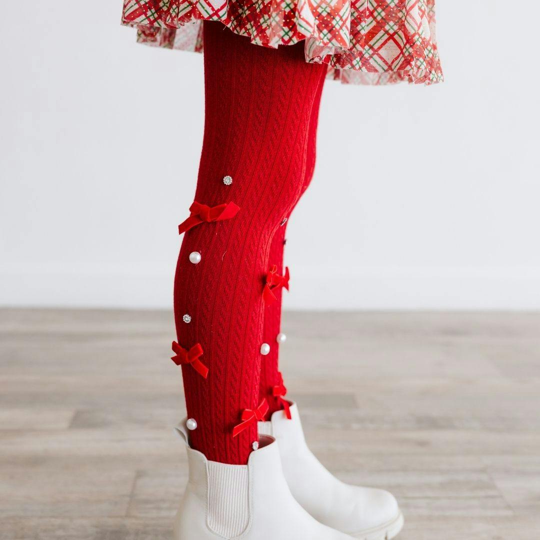 Ruby Red Bedazzled Tights