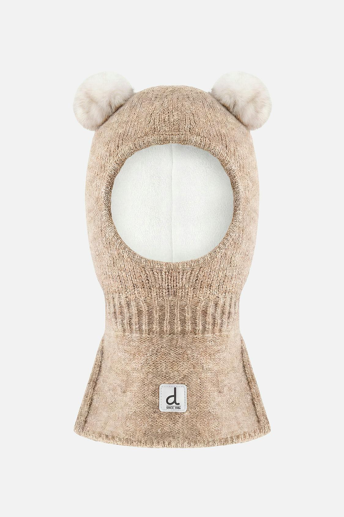 Baby Knit Bear Balaclava Light Taupe