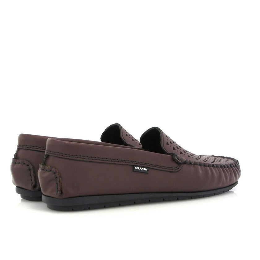 Plain 015 Walker Moccasins, burgundy gomatti leather with hearts